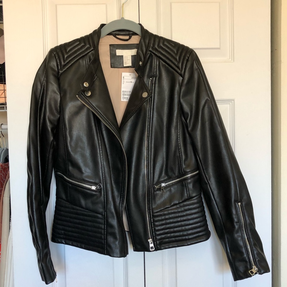 Black faux leather H&M Jacket
